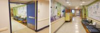 Interior views of hospital halway and waiting room